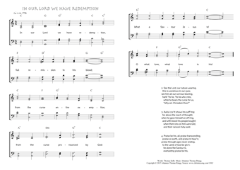 Hymn score of: In our Lord we have redemption (Thomas Kelly/Johannes Thomas Rüegg)