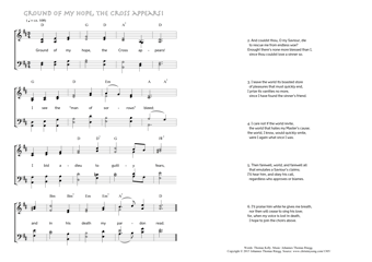 Hymn score of: Ground of my hope, the Cross appears! (Thomas Kelly/Johannes Thomas Rüegg)