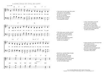Hymn score of: Zu Gott ist meine Seele still - Meine Seele ist still zu Gott (Carl Johann Philipp Spitta/Johannes Thomas Rüegg)