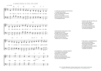 Hymn score of: Tot God is mijne ziele stil - Mijne ziele is stil tot God (Carl Johann Philipp Spitta/Johannes Riemens/Johannes Thomas Rüegg)