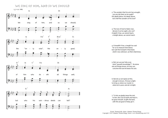 Hymn score of: We sing of him, and so we should (Thomas Kelly/Johannes Thomas Rüegg)