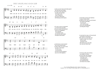 Hymn score of: Wohl uns, der Vater hat uns lieb - Der Vater hat euch lieb (Carl Johann Philipp Spitta/Johannes Thomas Rüegg)