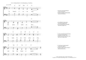 Hymn score of: To heaven's eternal King (Thomas Kelly/Johannes Thomas Rüegg)