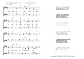 Hymn score of: How pleasant is the sound of praise! (Thomas Kelly/Johannes Thomas Rüegg)