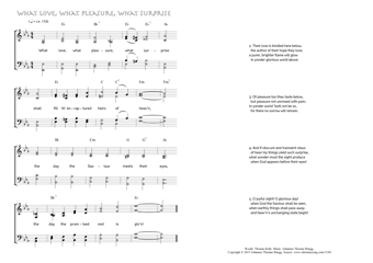 Hymn score of: What love, what pleasure, what surprise (Thomas Kelly/Johannes Thomas Rüegg)
