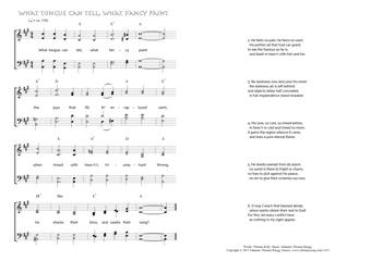 Hymn score of: What tongue can tell, what fancy paint (Thomas Kelly/Johannes Thomas Rüegg)