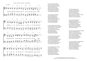 Hymn score of: Geist des Glaubens, Geist der Stärke - Der Geist der Väter (Carl Johann Philipp Spitta/Johannes Thomas Rüegg)