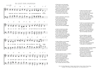 Hymn score of: Geest der vad'ren, Geest der sterkte - De Geest der vaderen (Carl Johann Philipp Spitta/Johannes Riemens/Johannes Thomas Rüegg)