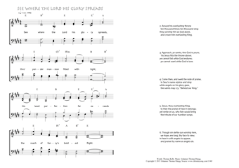 Hymn score of: See where the Lord his glory spreads (Thomas Kelly/Johannes Thomas Rüegg)