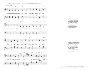 Hymn score of: Whence those sounds symphonious (Thomas Kelly/Johannes Thomas Rüegg)