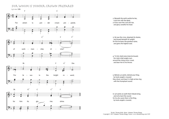 Hymn score of: For whom is yonder crown prepared (Thomas Kelly/Johannes Thomas Rüegg)