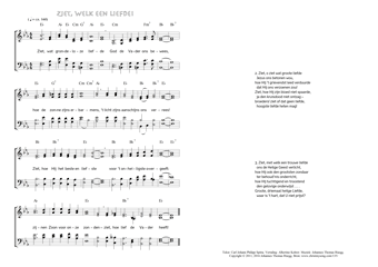 Hymn score of: Ziet, wat grondeloze liefde - Ziet, welk een liefde! (Carl Johann Philipp Spitta/Albertine Kehrer/Johannes Thomas Rüegg)