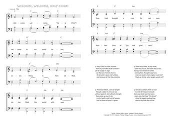 Hymn score of: Welcome, welcome, Holy Child! (Thomas Kelly/Johannes Thomas Rüegg)