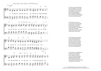 Hymn score of: O du schönes Weltgebäude - Freude an der Schöpfung (Carl Johann Philipp Spitta/Johannes Thomas Rüegg)