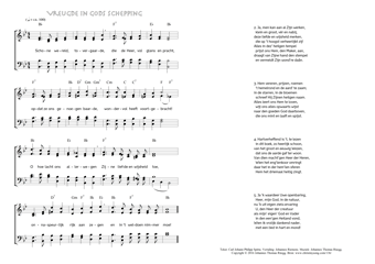 Hymn score of: Schone wereld, tovergaarde - Vreugde in Gods schepping (Carl Johann Philipp Spitta/Johannes Riemens/Johannes Thomas Rüegg)