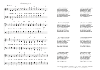 Hymn score of: Strålende i lyse zoner - Påskehøjtid (Carl Johann Philipp Spitta/Christian Benedictus Reventlow/Johannes Thomas Rüegg)