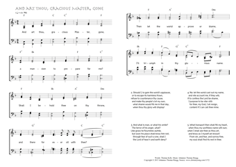 Hymn score of: And art thou, gracious Master, gone (Thomas Kelly/Johannes Thomas Rüegg)