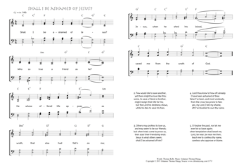 Hymn score of: Shall I be ashamed of Jesus? (Thomas Kelly/Johannes Thomas Rüegg)