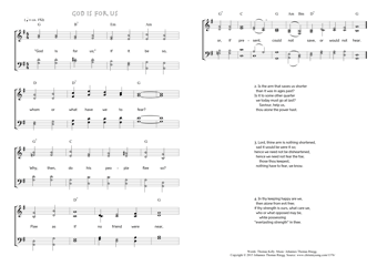 Hymn score of: God is for us (Thomas Kelly/Johannes Thomas Rüegg)