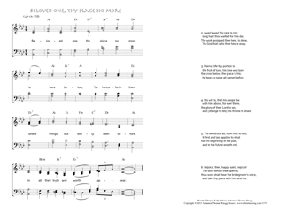Hymn score of: Beloved one, thy place no more (Thomas Kelly/Johannes Thomas Rüegg)