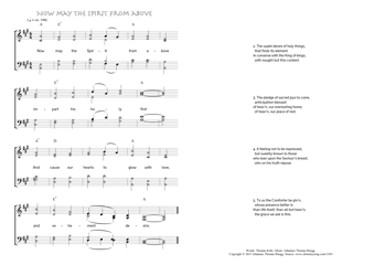 Hymn score of: Now may the Spirit from above (Thomas Kelly/Johannes Thomas Rüegg)