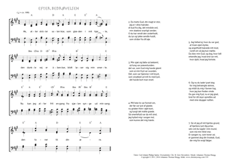 Hymn score of: Ak, atter stråler solen klar - Efter Bedrøvelsen (Carl Johann Philipp Spitta/Christian Benedictus Reventlow/Johannes Thomas Rüegg)