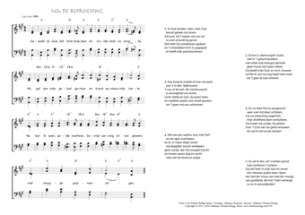 Hymn score of: Geloofd zij God, het licht brak door - Na de beproeving (Carl Johann Philipp Spitta/Johannes Riemens/Johannes Thomas Rüegg)