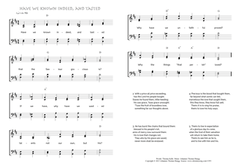 Hymn score of: Have we known indeed, and tasted (Thomas Kelly/Johannes Thomas Rüegg)