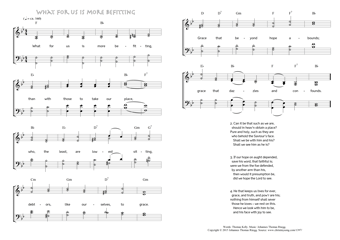 Hymn score of: What for us is more befitting (Thomas Kelly/Johannes Thomas Rüegg)