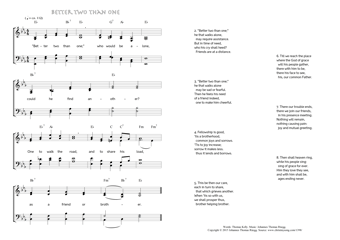 Hymn score of: Better two than one (Thomas Kelly/Johannes Thomas Rüegg)
