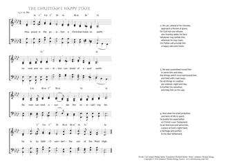 Hymn score of: How proud is the position - The Christian's happy state (Carl Johann Philipp Spitta/Richard Massie/Johannes Thomas Rüegg)