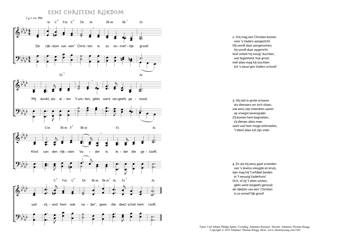 Hymn score of: De rijkdom van een' Christen - Eens Christens rijkdom (Carl Johann Philipp Spitta/Johannes Riemens/Johannes Thomas Rüegg)