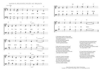 Hymn score of: When a believer yields his breath (Thomas Kelly/Johannes Thomas Rüegg)