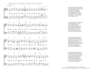 Hymn score of: Precious volume! what thou doest (Thomas Kelly/Johannes Thomas Rüegg)