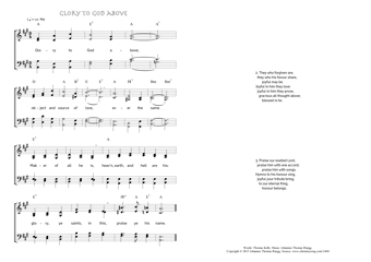 Hymn score of: Glory to God above (Thomas Kelly/Johannes Thomas Rüegg)