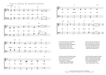 Hymn score of: Half a wreck, by tempests driven (Thomas Kelly/Johannes Thomas Rüegg)