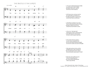 Hymn score of: The battle is the Lord's (Thomas Kelly/Johannes Thomas Rüegg)
