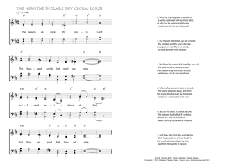 Hymn score of: The heavens declare thy glory, Lord! (Thomas Kelly/Johannes Thomas Rüegg)