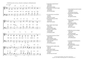Hymn score of: Fröhlich soll mein Herze springen (Paul Gerhardt/Johannes Thomas Rüegg)