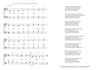 Hymn score of: We sing to thee, Immanuel (Paul Gerhardt/Frances Elizabeth Cox/Johannes Thomas Rüegg)
