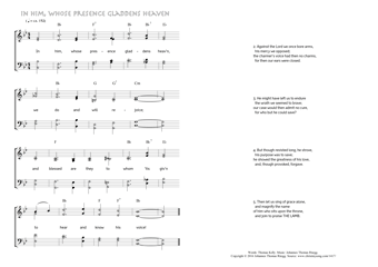 Hymn score of: In him, whose presence gladdens heaven (Thomas Kelly/Johannes Thomas Rüegg)
