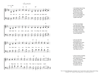 Hymn score of: En stille engel drager - Tålmod (Carl Johann Philipp Spitta/Christian Benedictus Reventlow/Johannes Thomas Rüegg)
