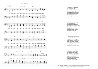 Hymn score of: Er zweeft een zwijgende engel - Geduld (Carl Johann Philipp Spitta/Johannes Riemens/Johannes Thomas Rüegg)