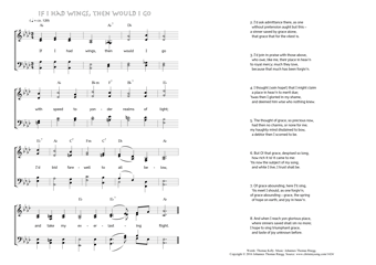 Hymn score of: If I had wings, then would I go (Thomas Kelly/Johannes Thomas Rüegg)