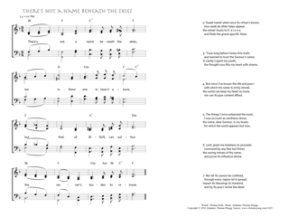 Hymn score of: There's not a name beneath the skies (Thomas Kelly/Johannes Thomas Rüegg)