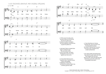 Hymn score of: My Father knows my feeble frame (Thomas Kelly/Johannes Thomas Rüegg)