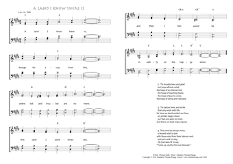Hymn score of: A land I know there is (Thomas Kelly/Johannes Thomas Rüegg)