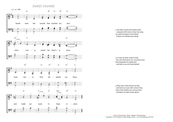 Hymn score of: Sweet were the sounds that reached our ears - Sweet sounds (Thomas Kelly/Johannes Thomas Rüegg)