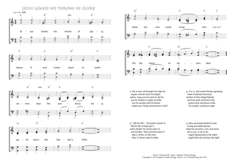 Hymn score of: Jesus leaves his throne of glory (Thomas Kelly/Johannes Thomas Rüegg)