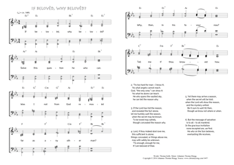 Hymn score of: If belovèd, why belovèd? (Thomas Kelly/Johannes Thomas Rüegg)